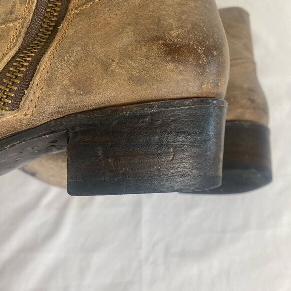 Freebird 7 brown Leather Ankle Boots with double zipper perfectly distressed - Picture 5 of 7